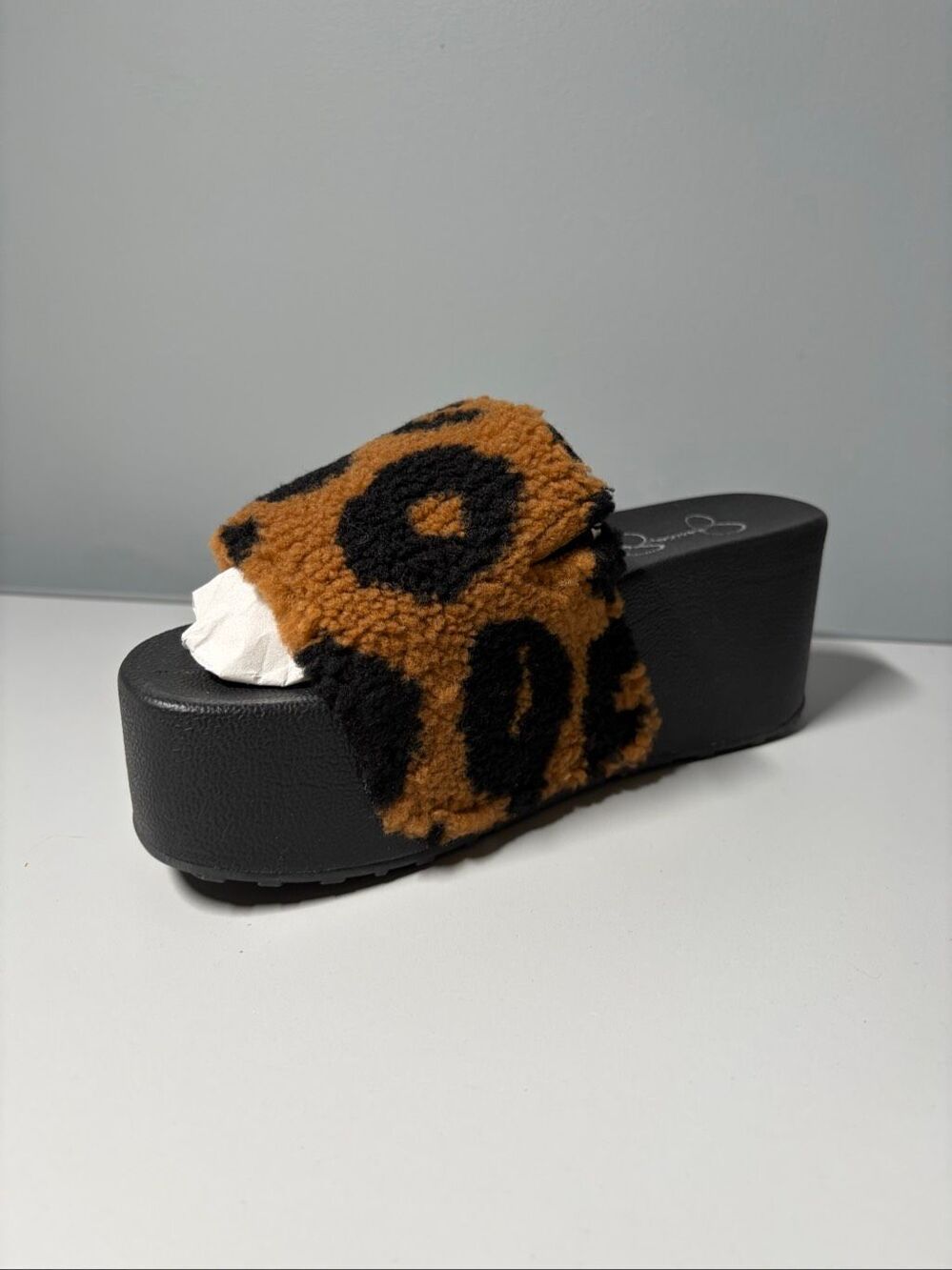 Jessica Simpson Cheetah Failee Shearling Sandals Women’s Size 7M NEW WITH BOX - Picture 4 of 8